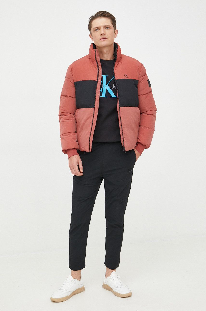 Calvin Klein Jeans kurtka męska kolor czerwony zimowa