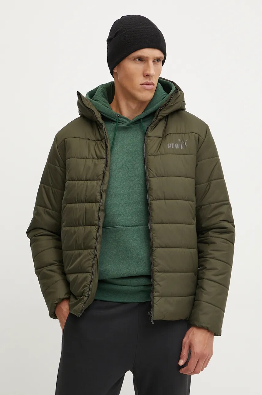 Puma geaca barbati, culoarea verde, de tranzitie