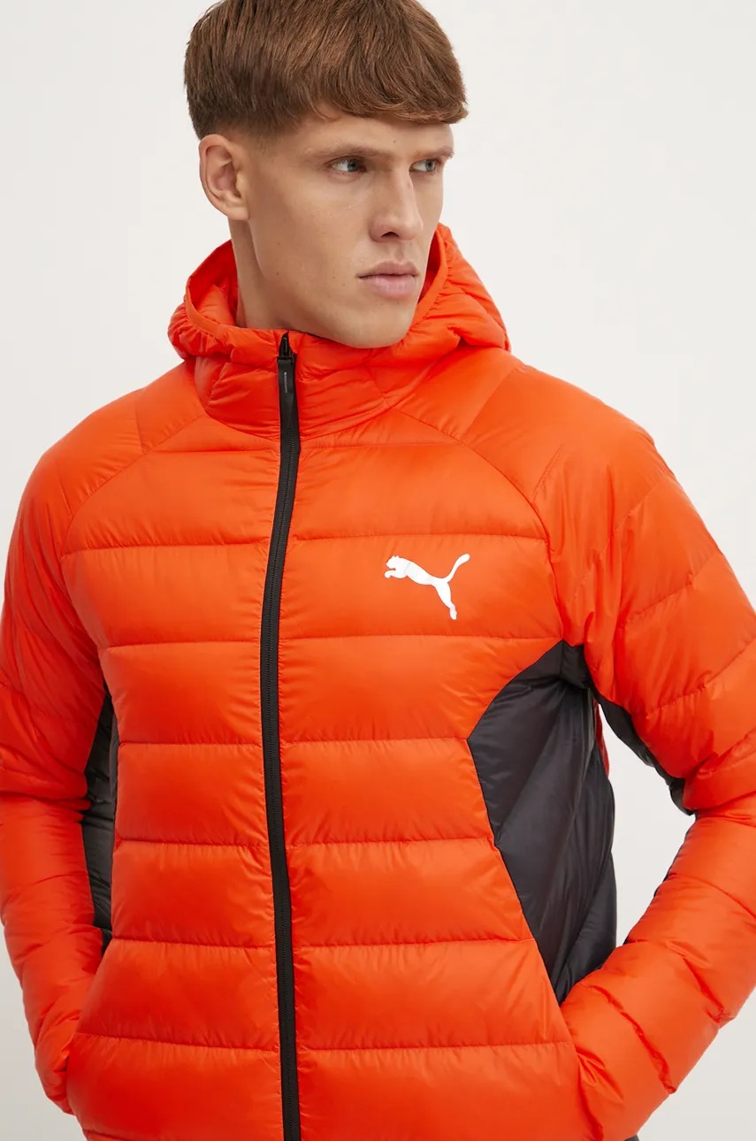 Пухова куртка Puma чоловіча колір помаранчевий 