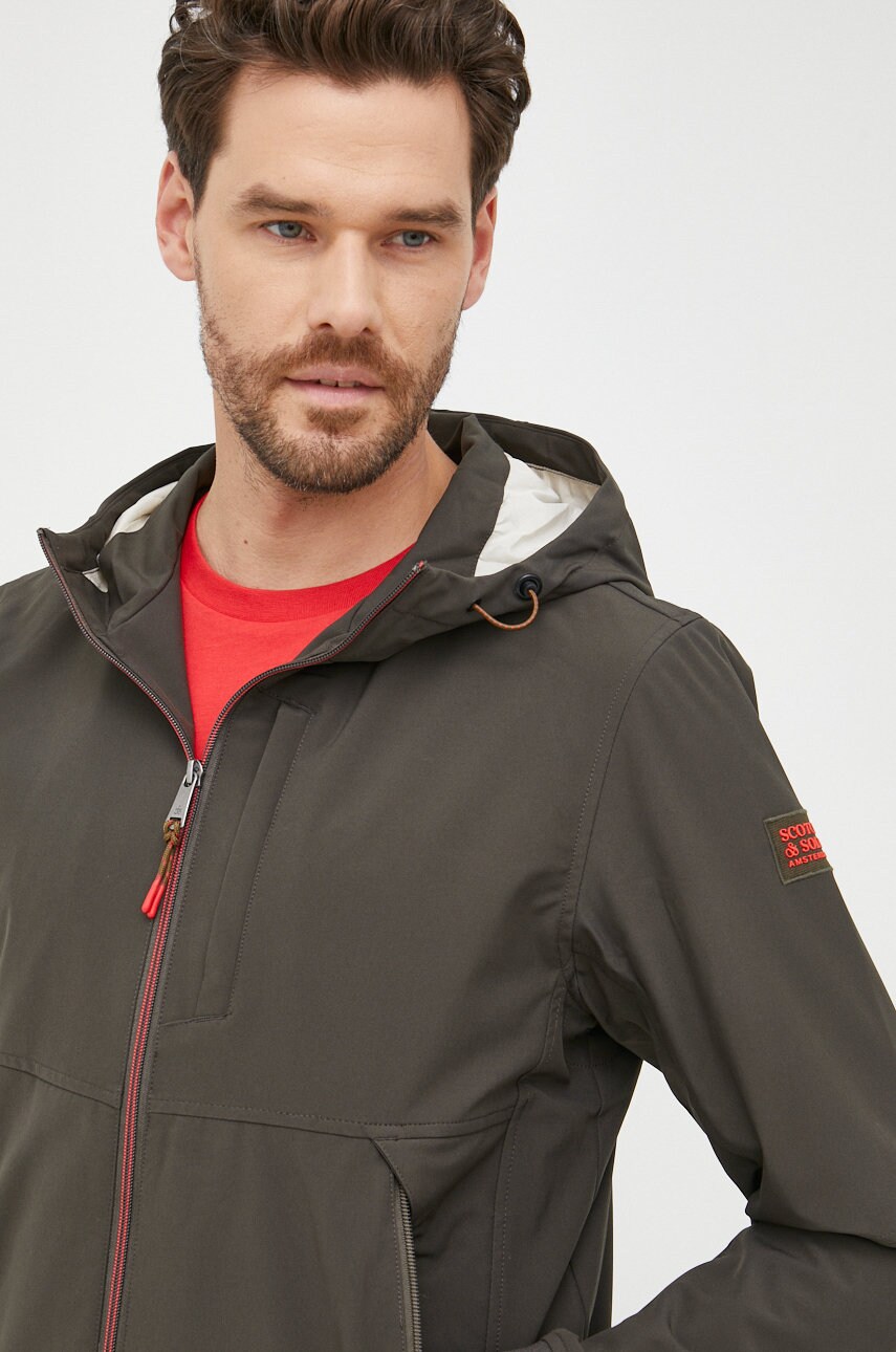 Scotch & soda geaca barbati, culoarea verde, de tranzitie