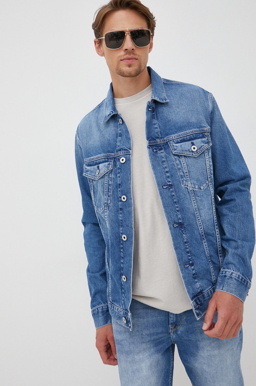 

Дънково яке Pepe Jeans с преходна изолация, Син