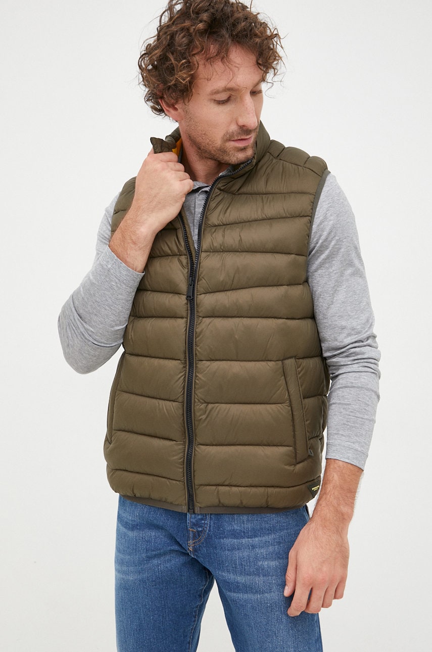 Scotch & Soda vesta barbati, culoarea verde, de tranzitie