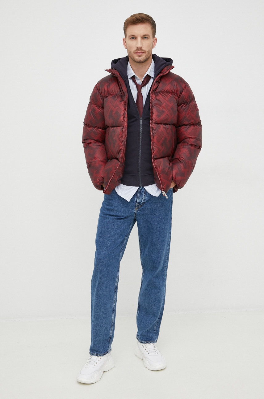 

Пухова куртка Tommy Hilfiger чоловіча колір бордовий зимова