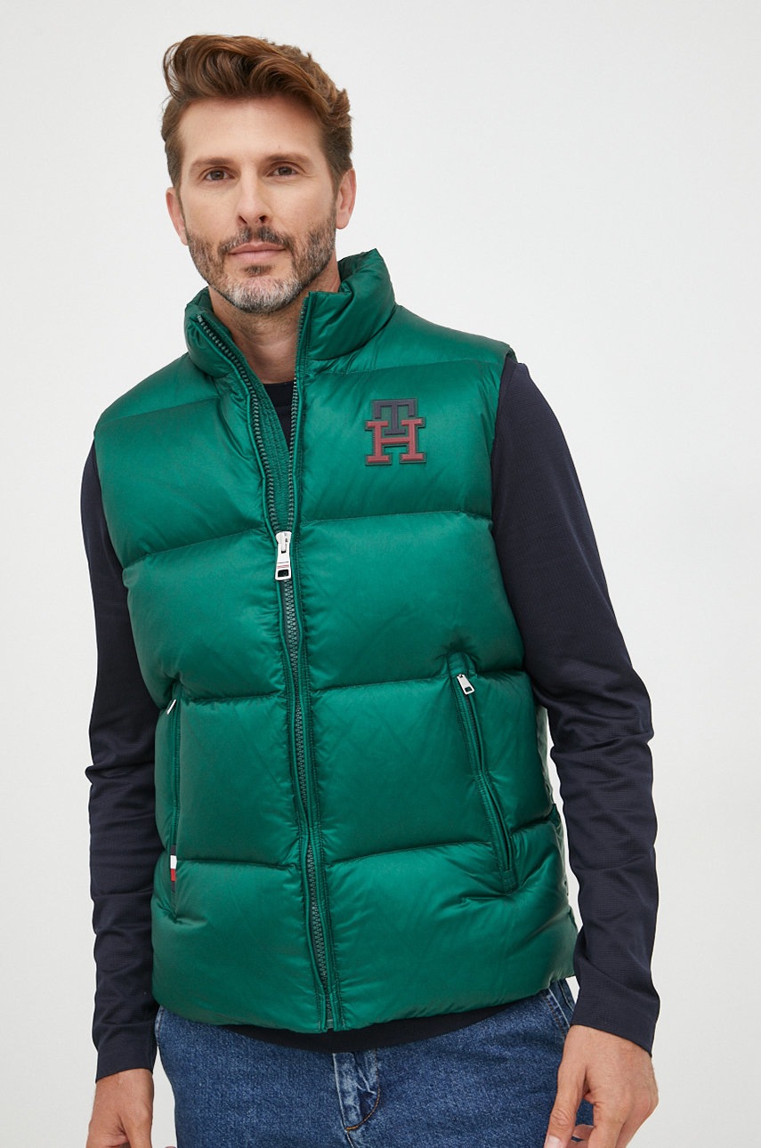 

Пухен елек Tommy Hilfiger мъжки в зелено със зимна изолация, Зелен