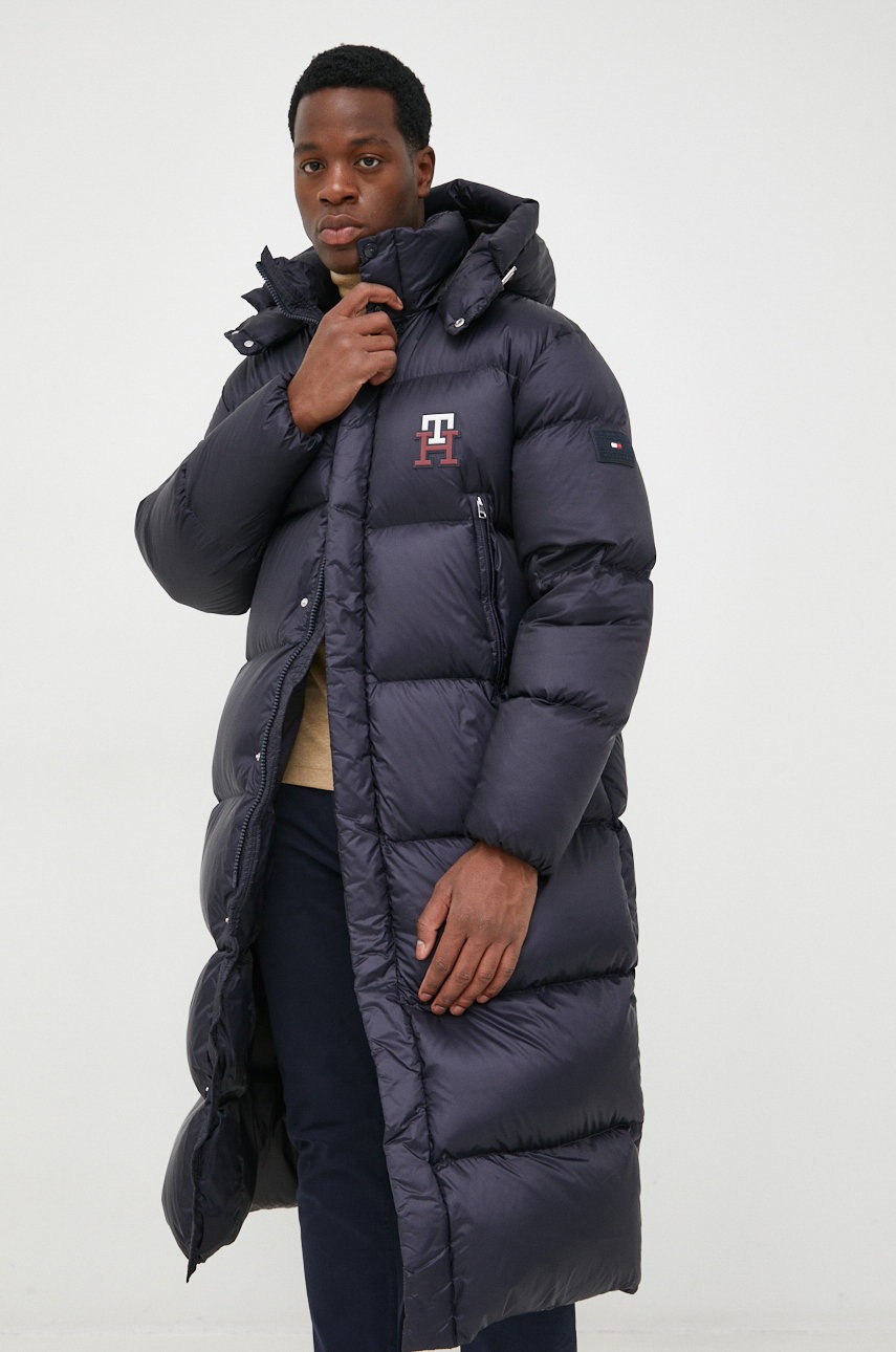 

Пухено яке Tommy Hilfiger в тъмносиньо със зимна изолация, Тъмносин