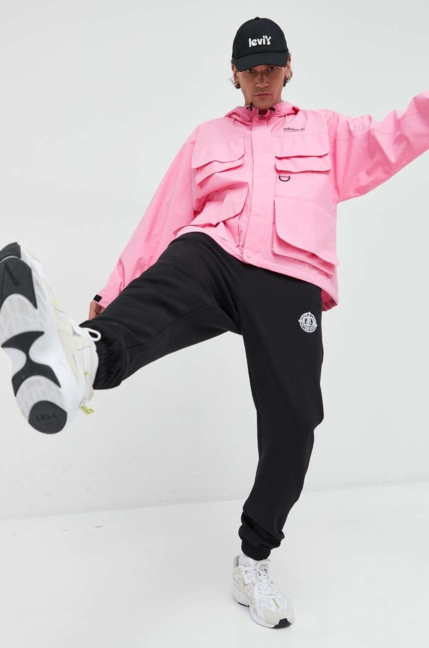

Куртка adidas Originals чоловіча колір рожевий перехідна oversize