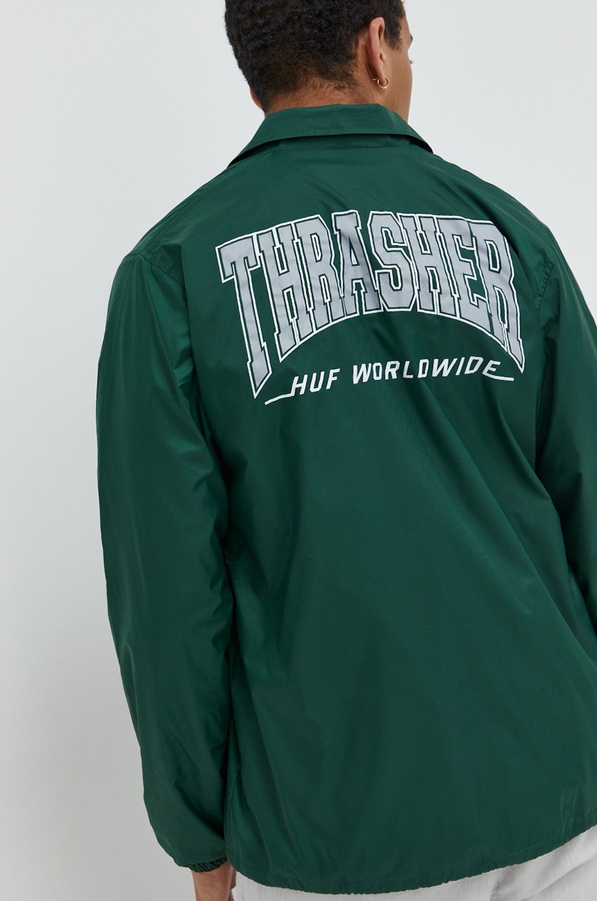 

Яке HUF X Trasher в зелено с преходна изолация, Зелен