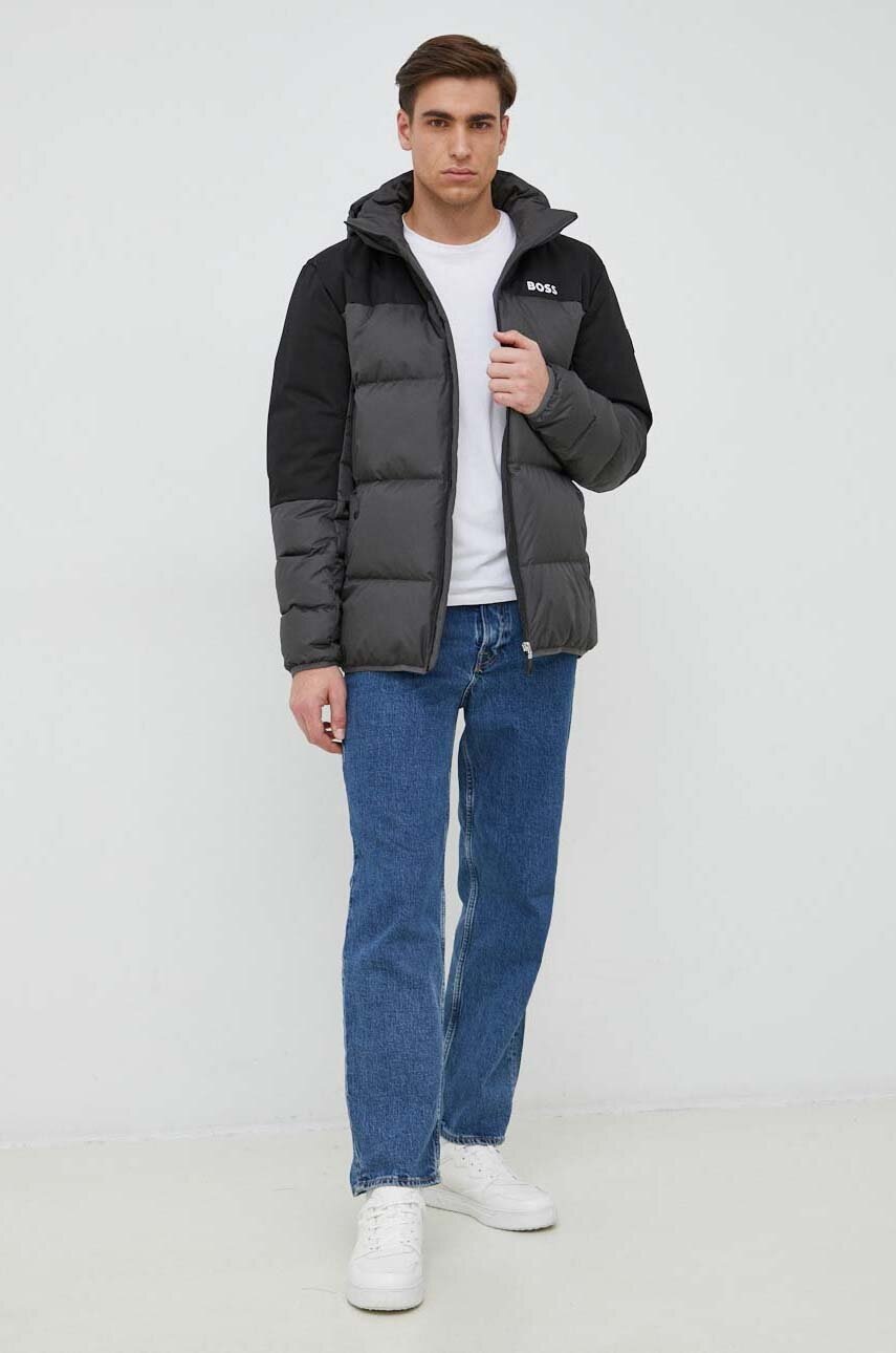 

Пуховая куртка BOSS Boss Athleisure мужская цвет серый зимняя