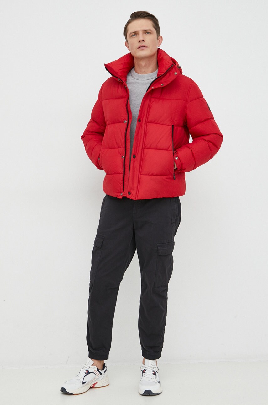 

Куртка BOSS Boss Casual чоловіча колір червоний зимова