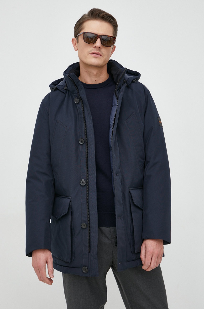 

Куртка BOSS Boss Casual мужская цвет синий зимняя