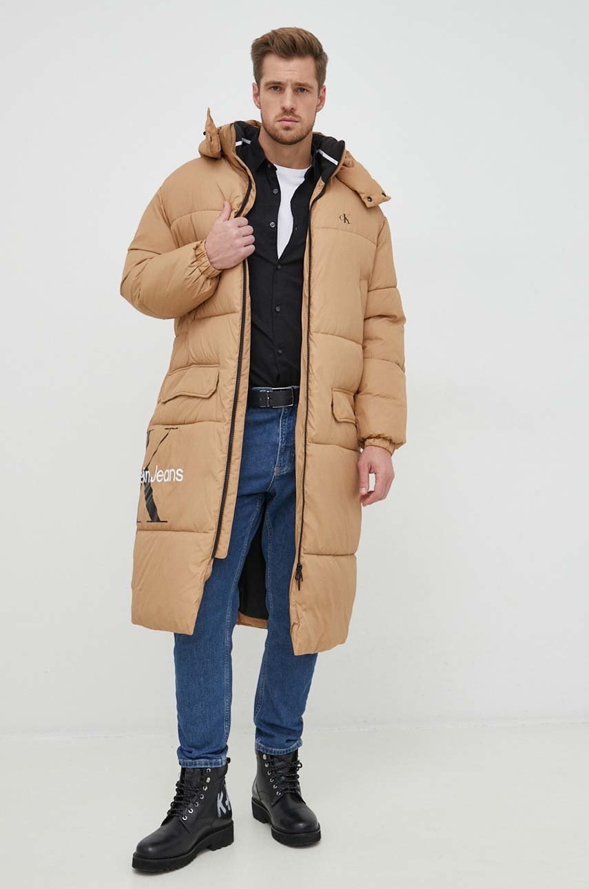 

Яке Calvin Klein Jeans в кафяво със зимна изолация, Кафяв