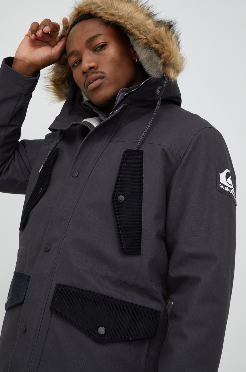 Levně Parka Quiksilver pánská, tmavomodrá barva, přechodná