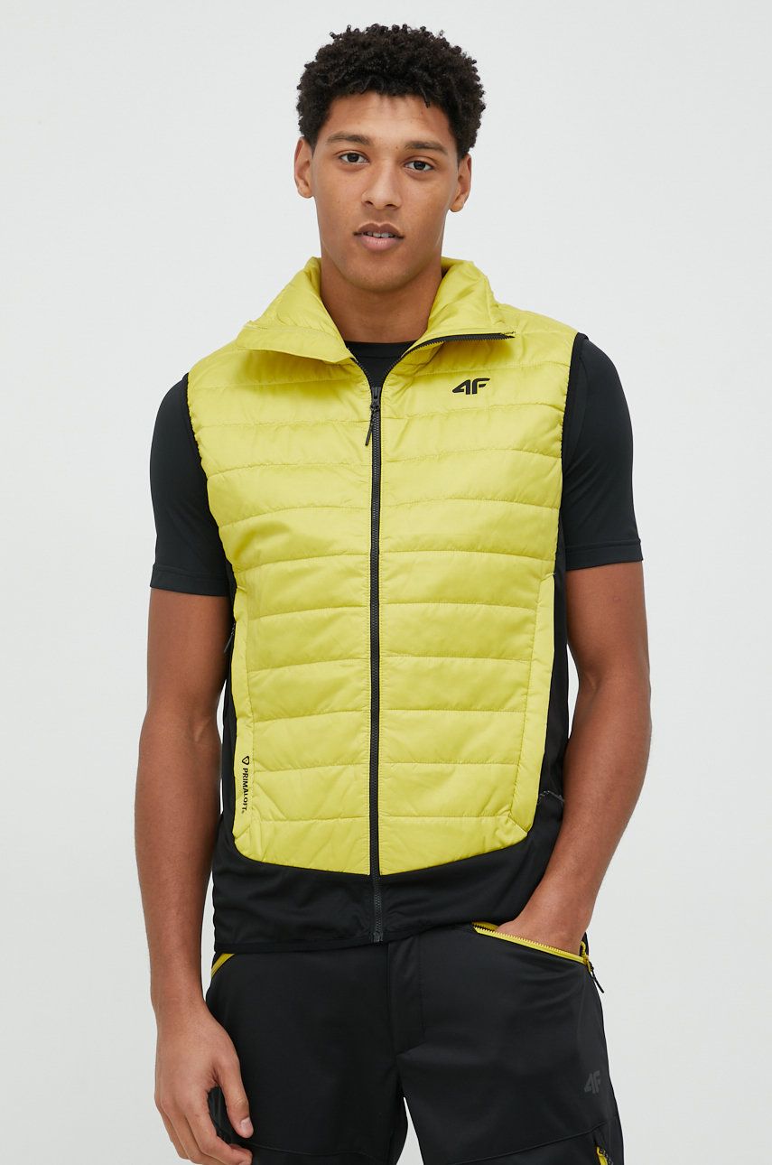Sportovní vesta 4F žlutá barva - žlutá -  100 % Polyester