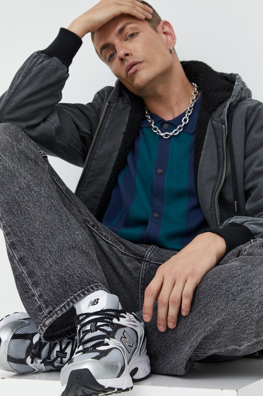 

Джинсова куртка Superdry чоловіча колір сірий зимова