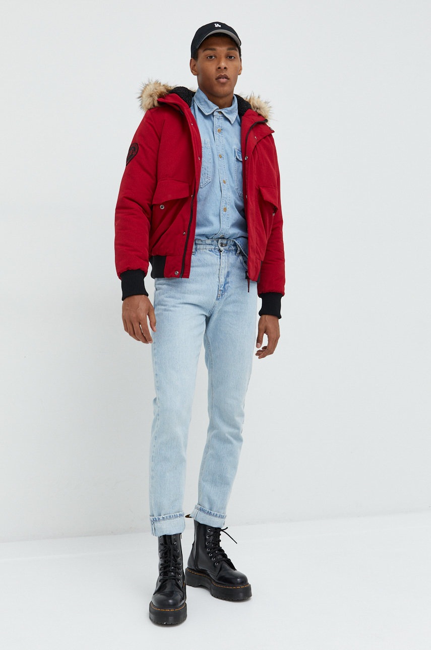 

Куртка Superdry мужская цвет красный зимняя