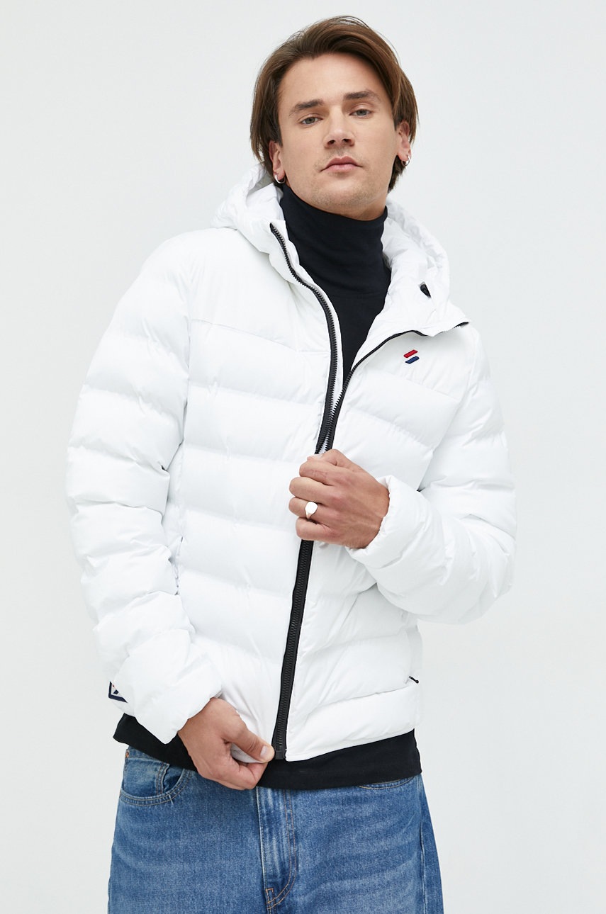 

Яке Superdry в бяло със зимна изолация, Бял