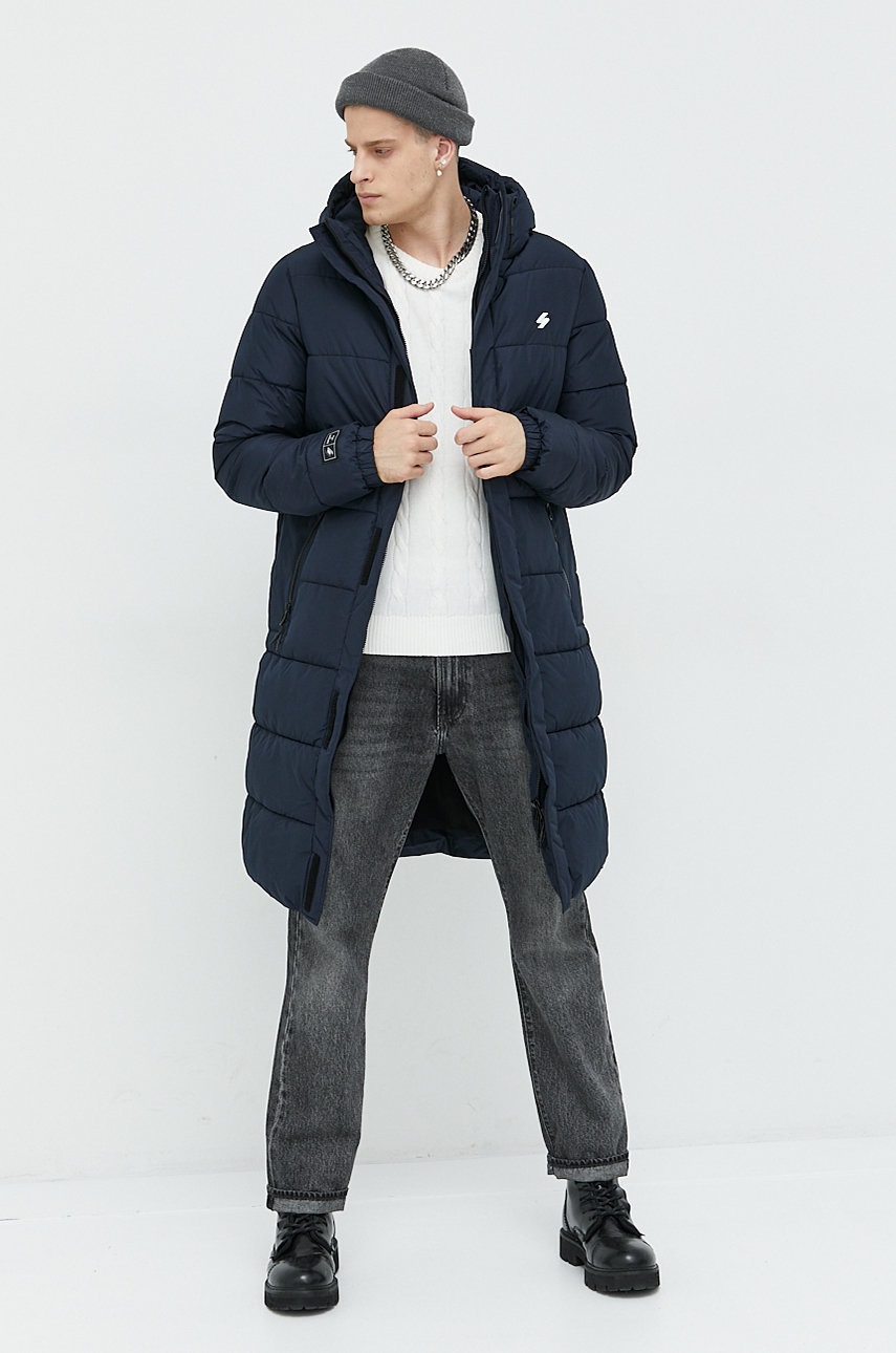 

Куртка Superdry мужская цвет синий зимняя