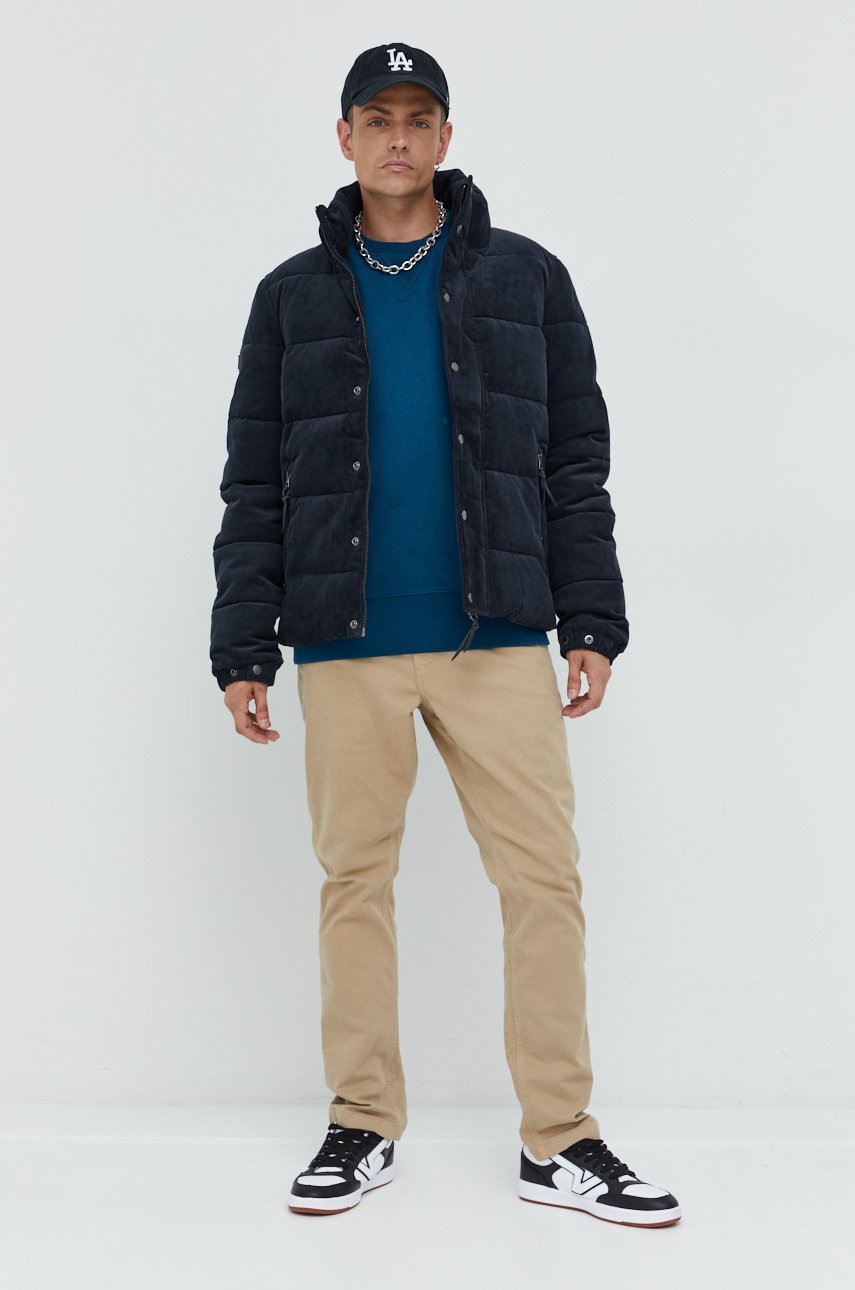 

Вельветовая куртка Superdry цвет синий зимняя