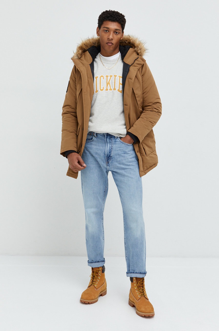 

Куртка Superdry чоловіча колір коричневий перехідна