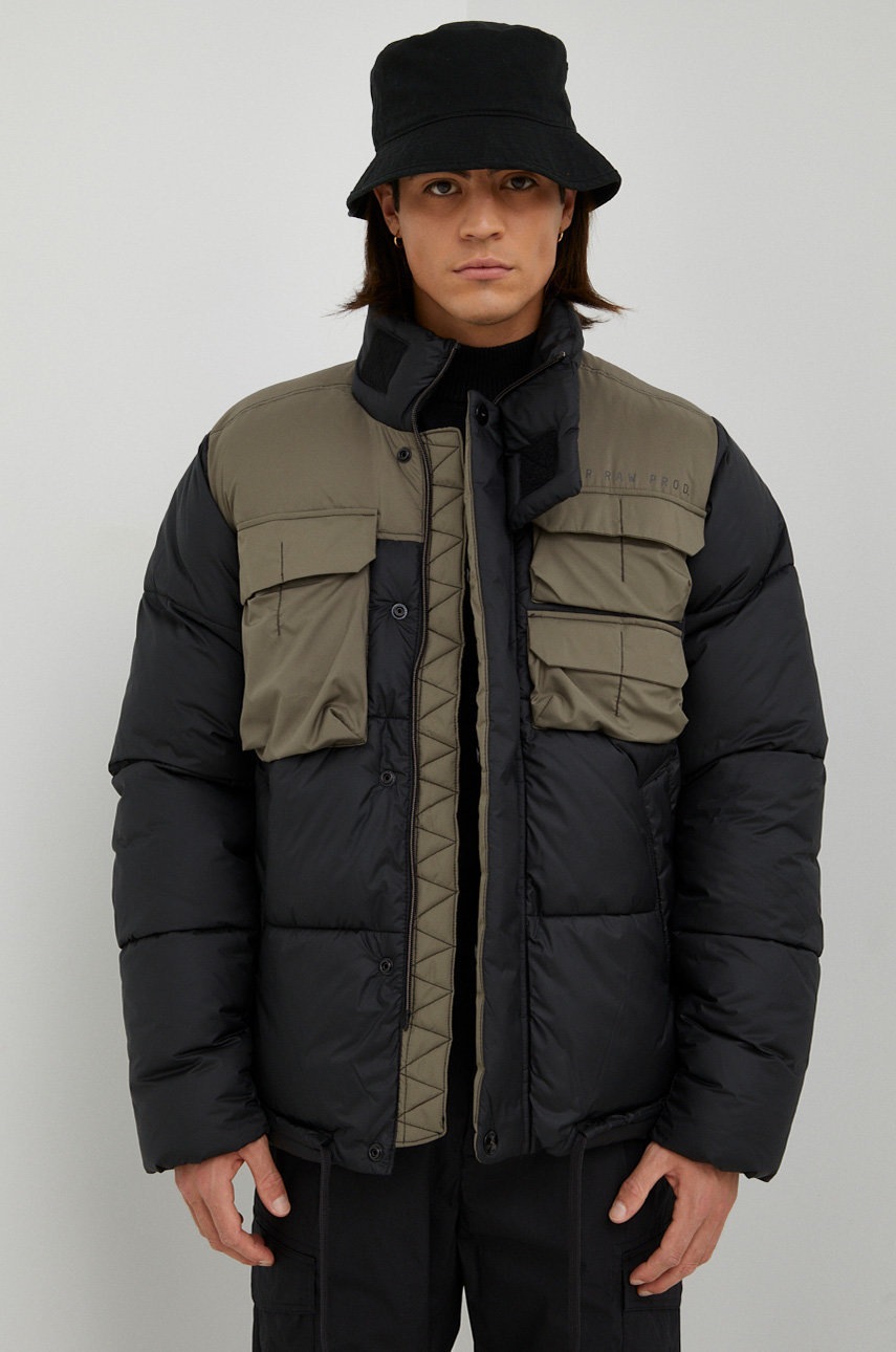 

Яке G-Star Raw в черно със зимна изолация, Черен