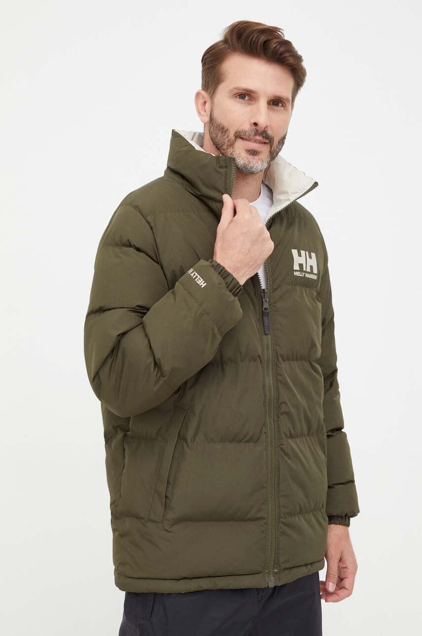 Oboustranná bunda Helly Hansen pánská, zelená barva, zimní - zelená - Podšívka: 100 % Polyester