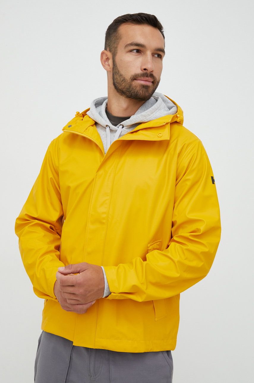 Nepromokavá bunda Helly Hansen pánská, žlutá barva, přechodná - žlutá -  Materiál č. 1: 100 % P
