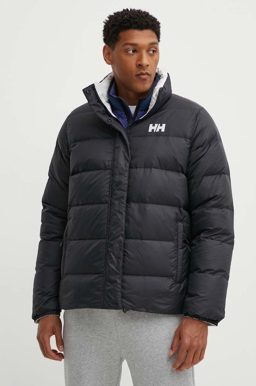 Levně Oboustranná péřová bunda Helly Hansen pánská, oranžová barva, 53890-325