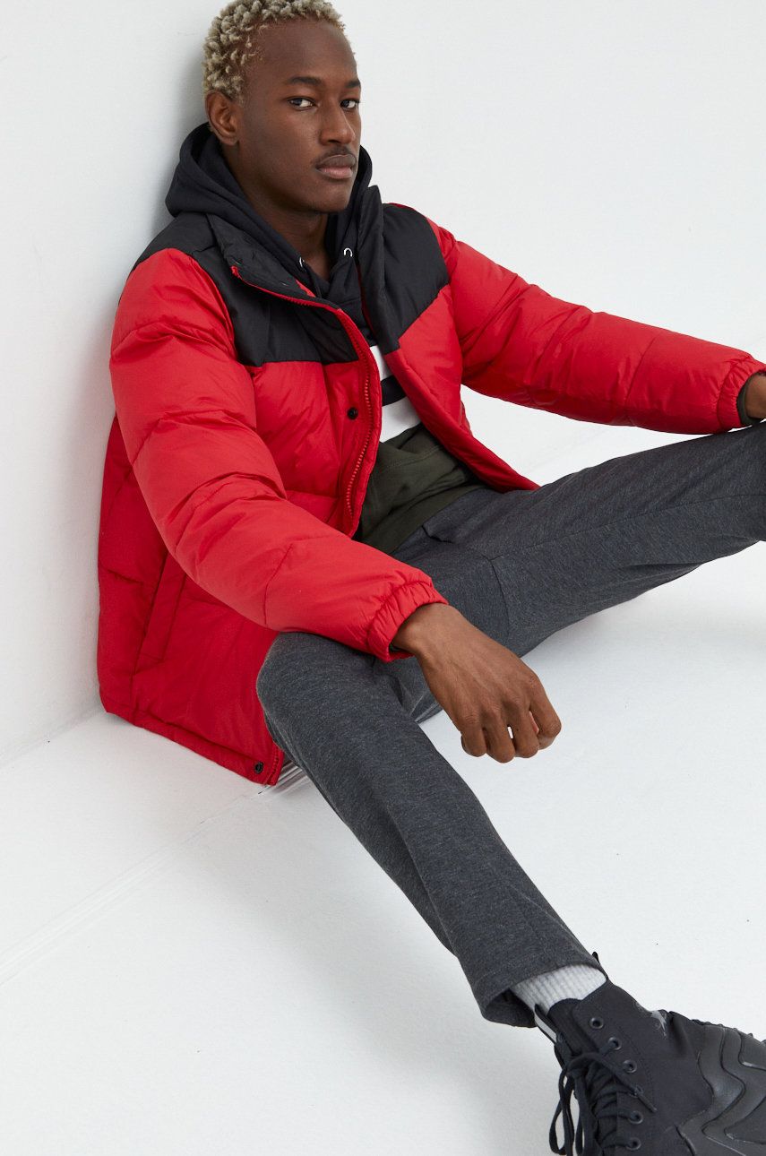 Bunda Solid pánská, červená barva, zimní - červená -  Podšívka: 100 % Polyester Výplň: 100