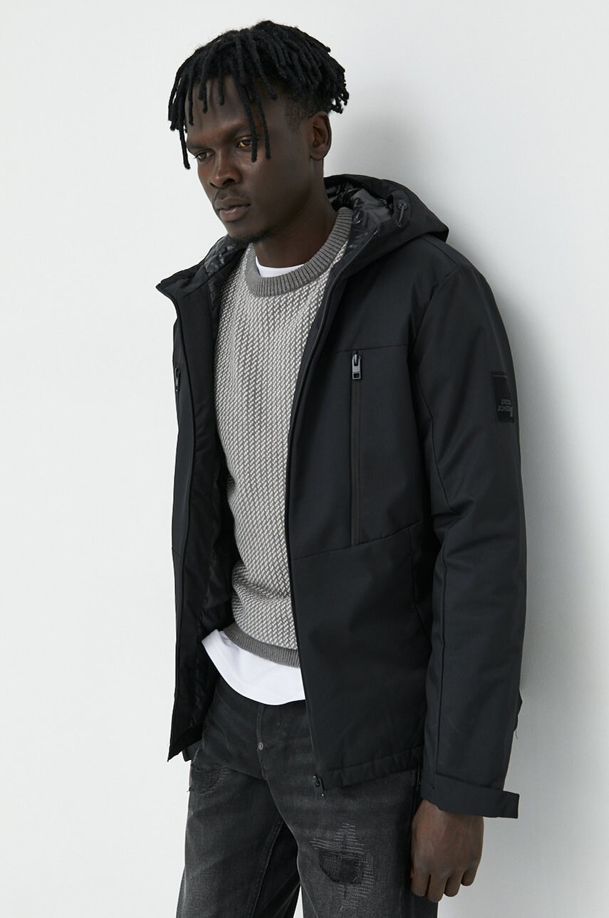 Jack & jones geaca jcoabel barbati, culoarea negru, de tranzitie