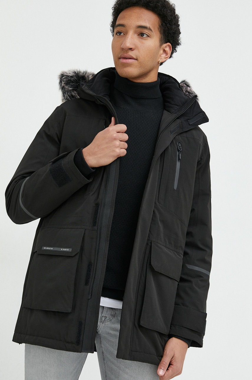 Jack & jones hanorac jcoexped barbati, culoarea negru, de tranzitie