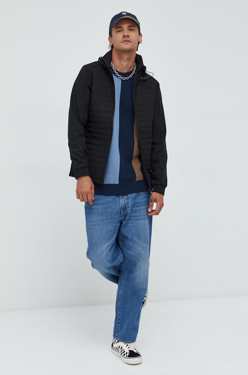 Jack & jones geaca jcotoby barbati, culoarea negru, de tranzitie