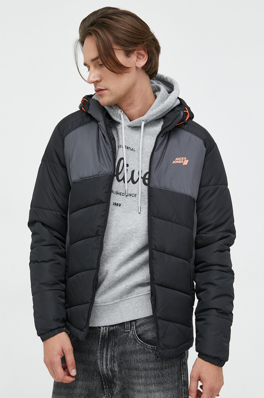 Jack & jones geaca jcoblock barbati, culoarea negru, de tranzitie