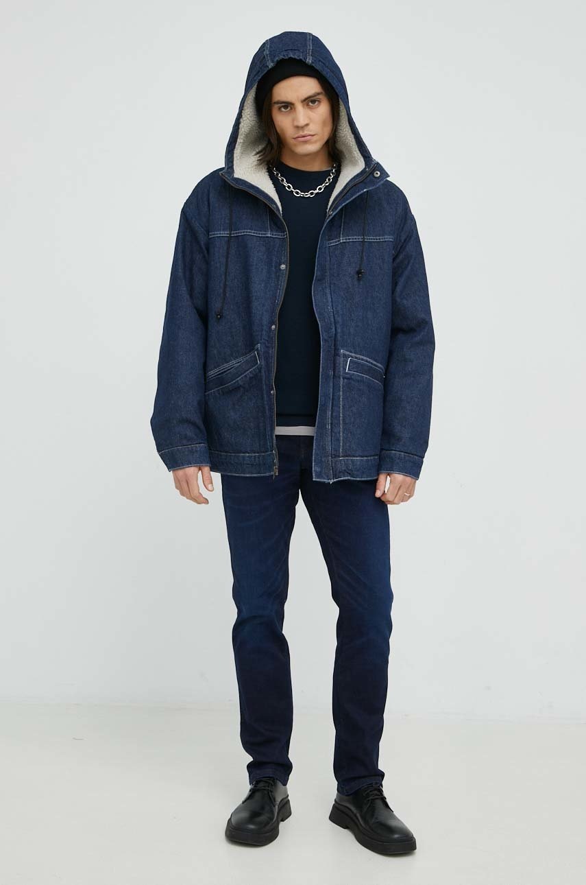 

Джинсовая куртка Wrangler X Casey Jones мужская цвет синий переходная oversize