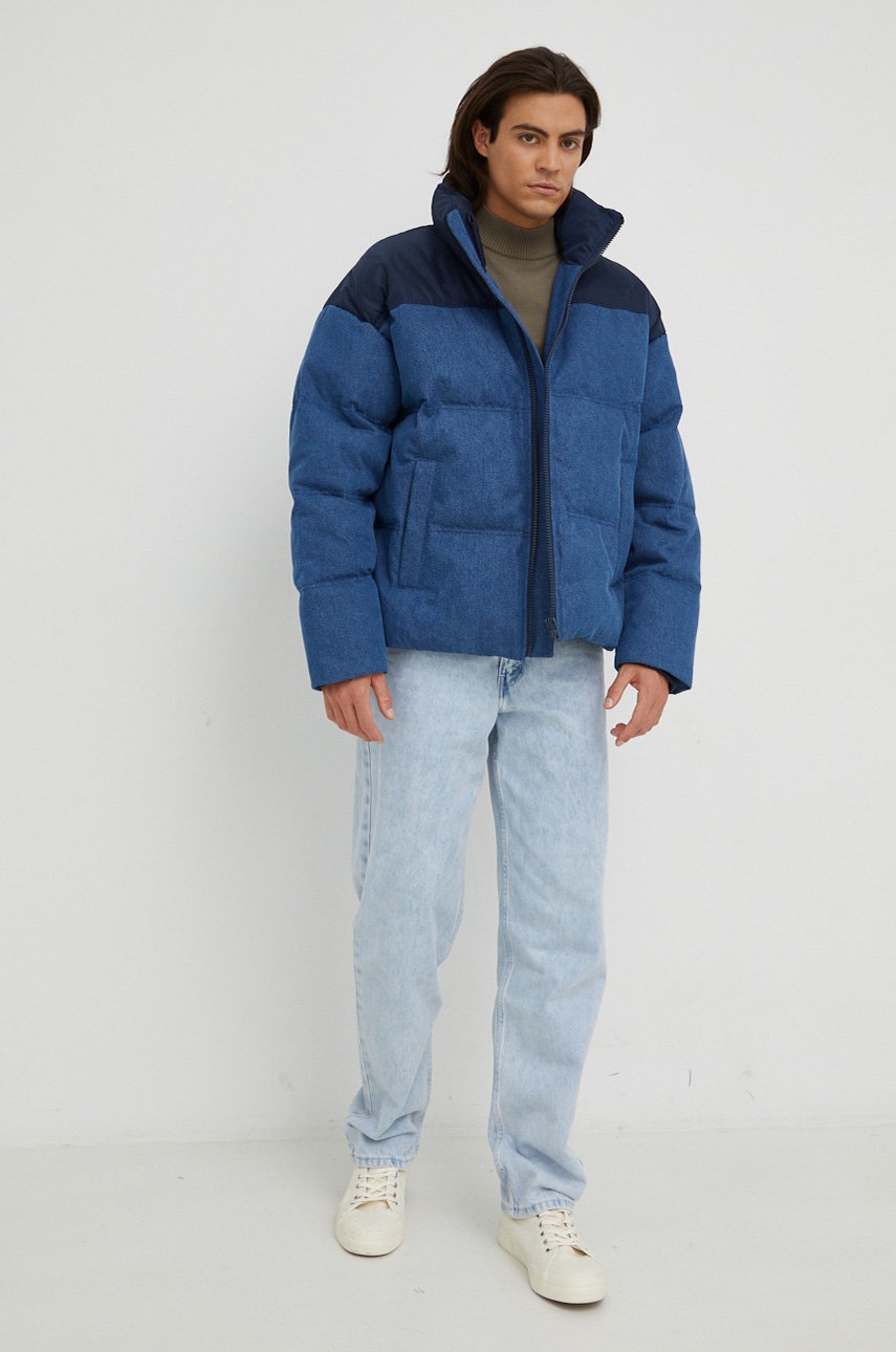 

Пуховая куртка Wrangler мужская цвет синий зимняя oversize