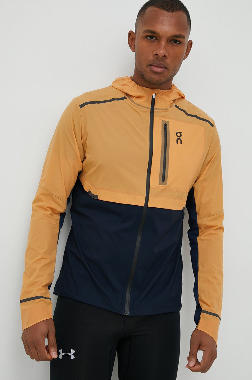 Běžecká bunda On-running Weather oranžová barva - oranžová -  Materiál č. 1: 100 % Recyklovaný 