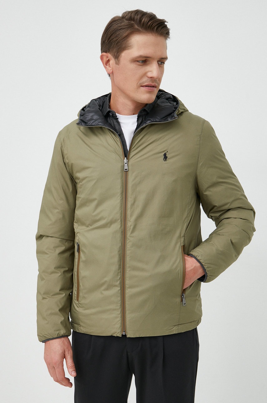 

Двусторонняя куртка Polo Ralph Lauren мужская цвет зелёный переходная