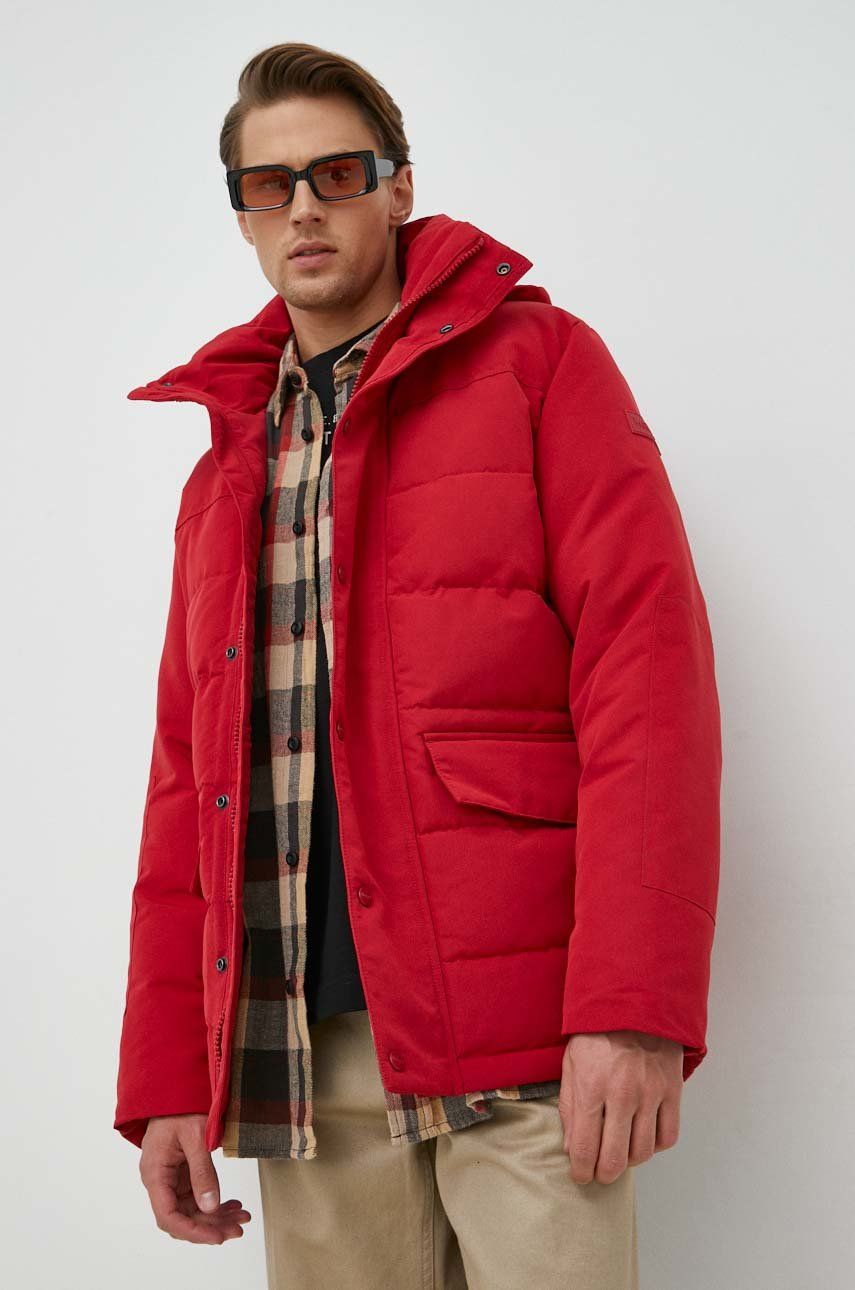 Bunda Wrangler pánská, červená barva, zimní - červená -  Hlavní materiál: 100% Polyester P
