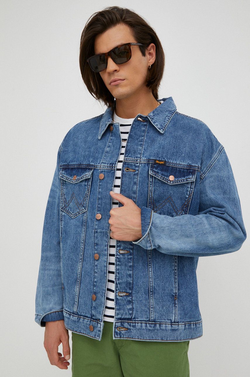Wrangler geaca jeans barbati, de tranzitie, oversize answear.ro