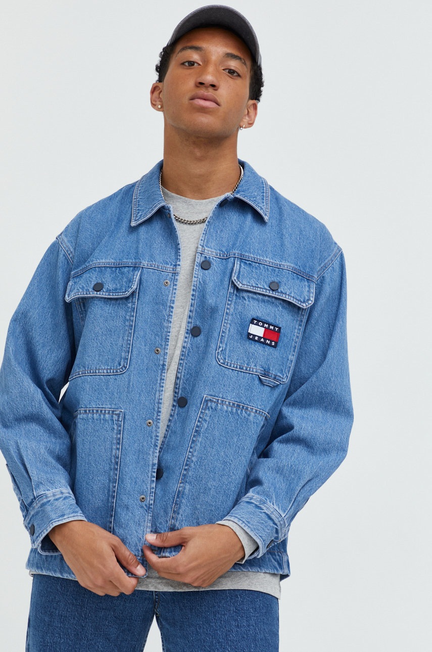 

Дънково яке Tommy Jeans с преходна изолация, Син