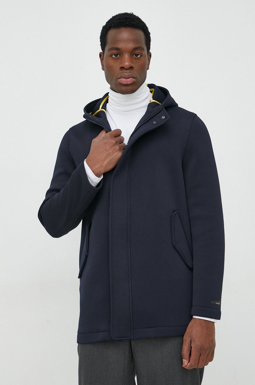 Kabát Manuel Ritz pánský, tmavomodrá barva, přechodný - námořnická modř -  95% Polyester