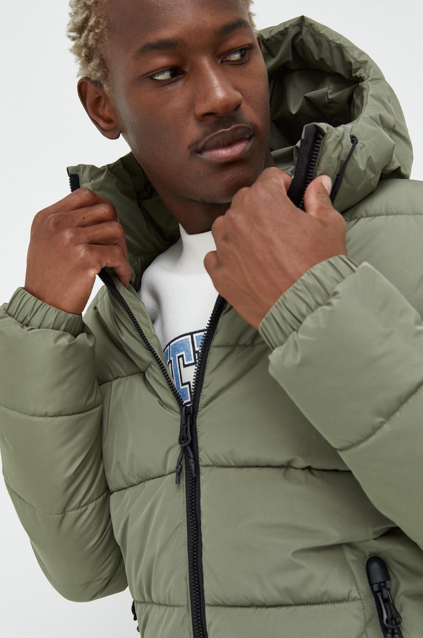 

Яке Superdry в зелено със зимна изолация, Зелен