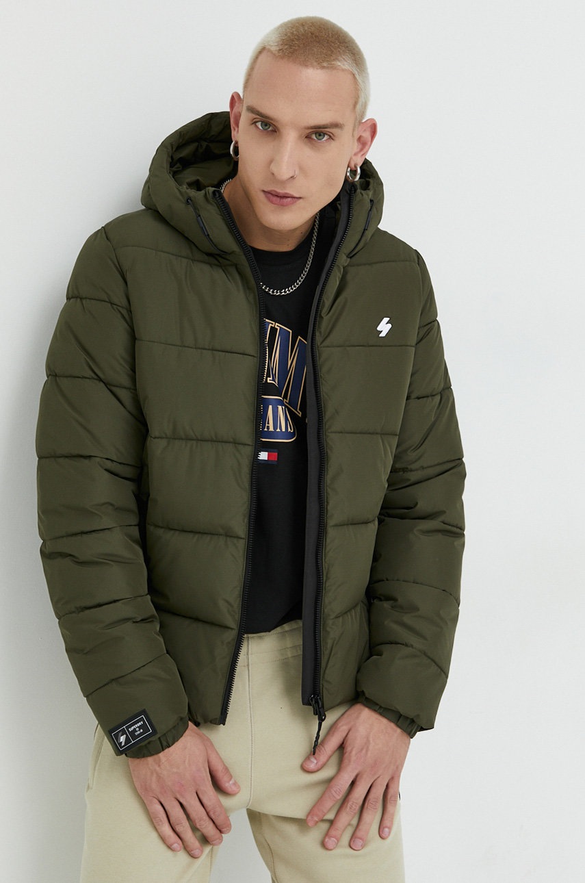 

Яке Superdry мъжко в зелено със зимна изолация, Зелен