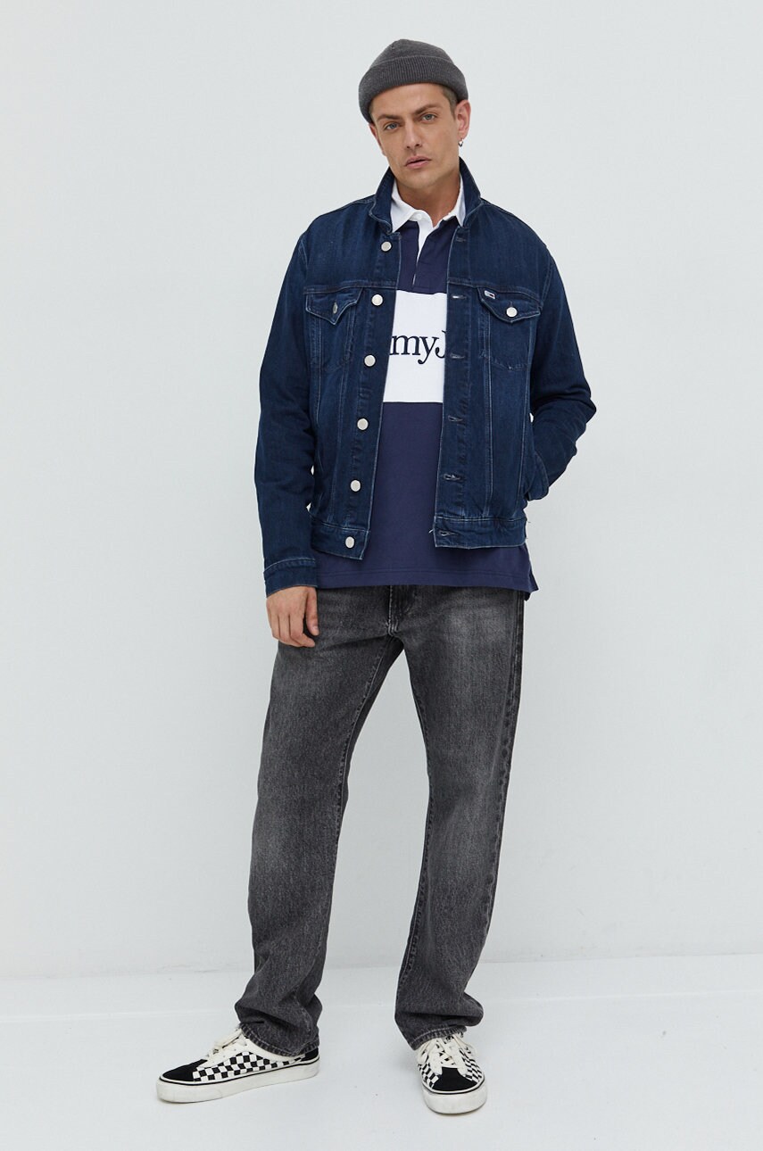 

Джинсова куртка Tommy Jeans чоловіча колір синій перехідна