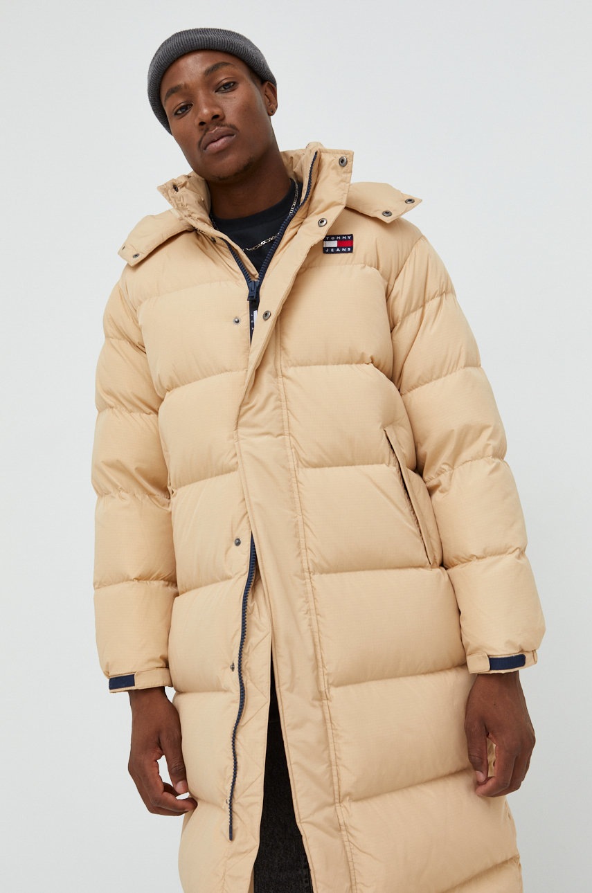 

Куртка Tommy Jeans чоловіча колір бежевий зимова