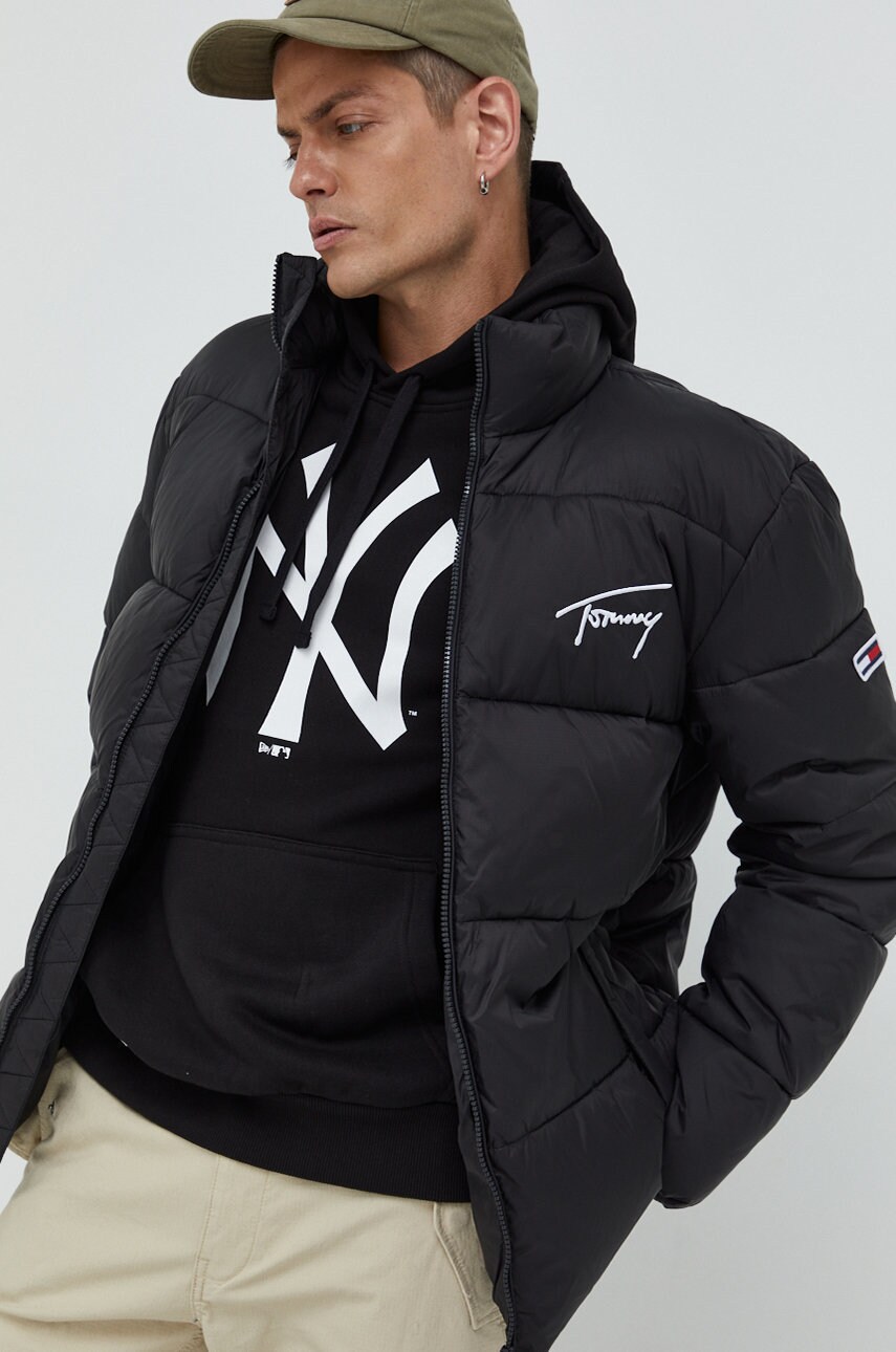 Tommy Jeans geaca barbati, culoarea negru, de iarna answear.ro