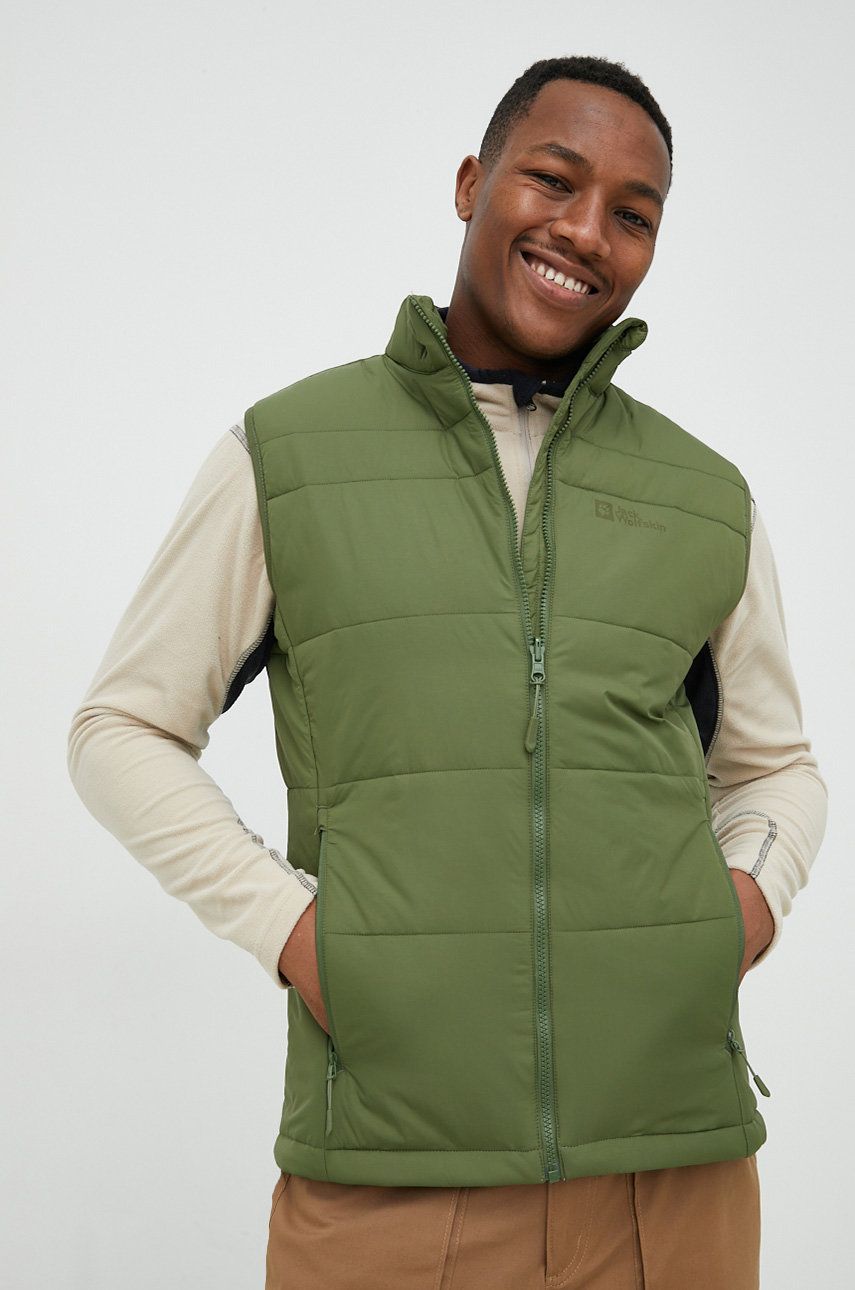 Jack Wolfskin vesta sport Bergland Ins culoarea verde, de tranzitie