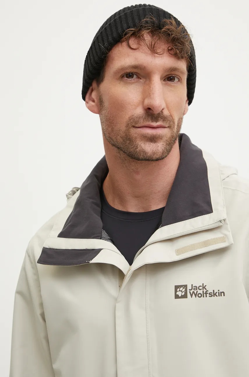 Куртка outdoor Jack Wolfskin Stormy Point колір бежевий 
