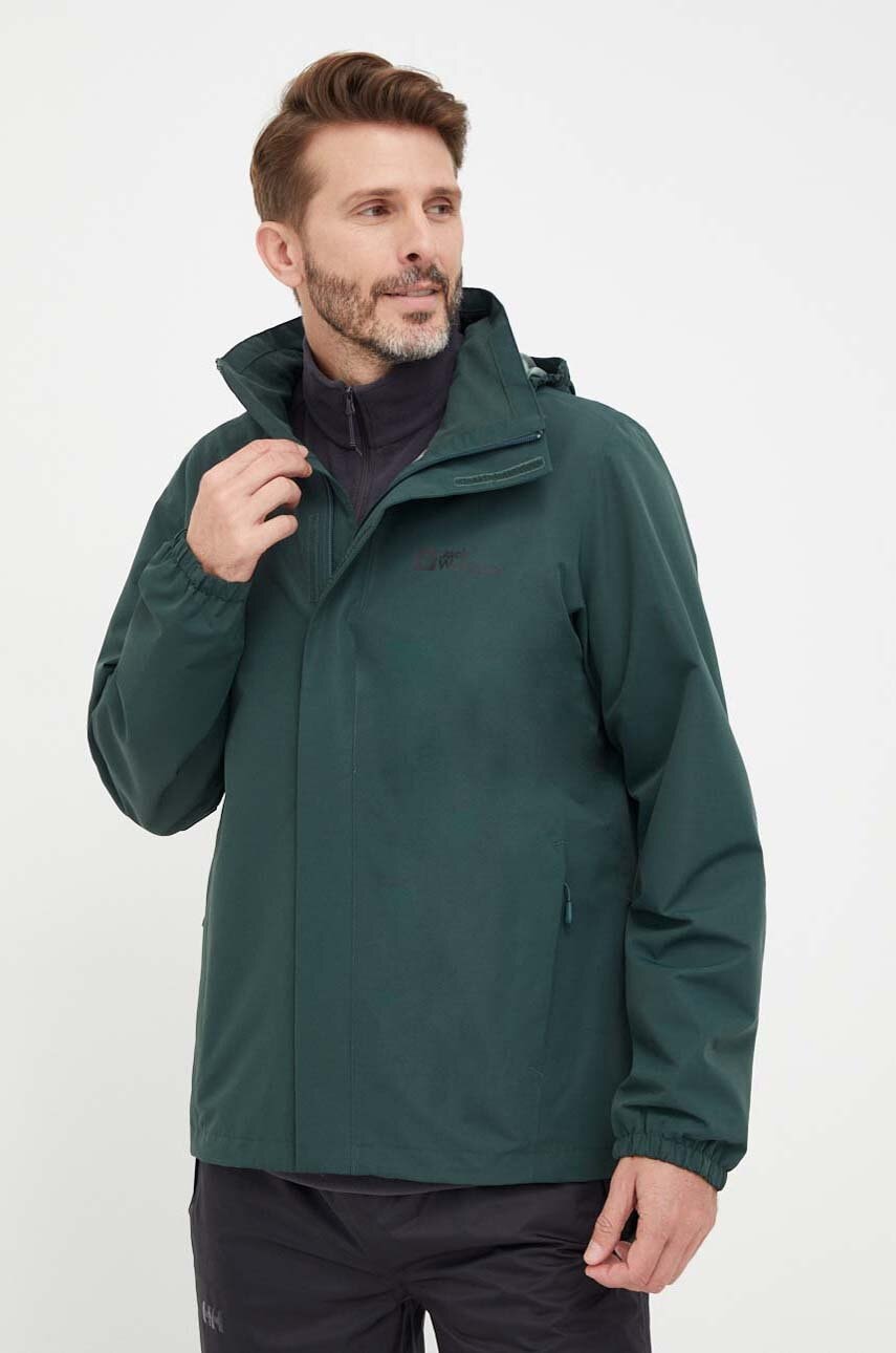 Jack Wolfskin Jacheta De Exterior Stormy Point Culoarea Verde