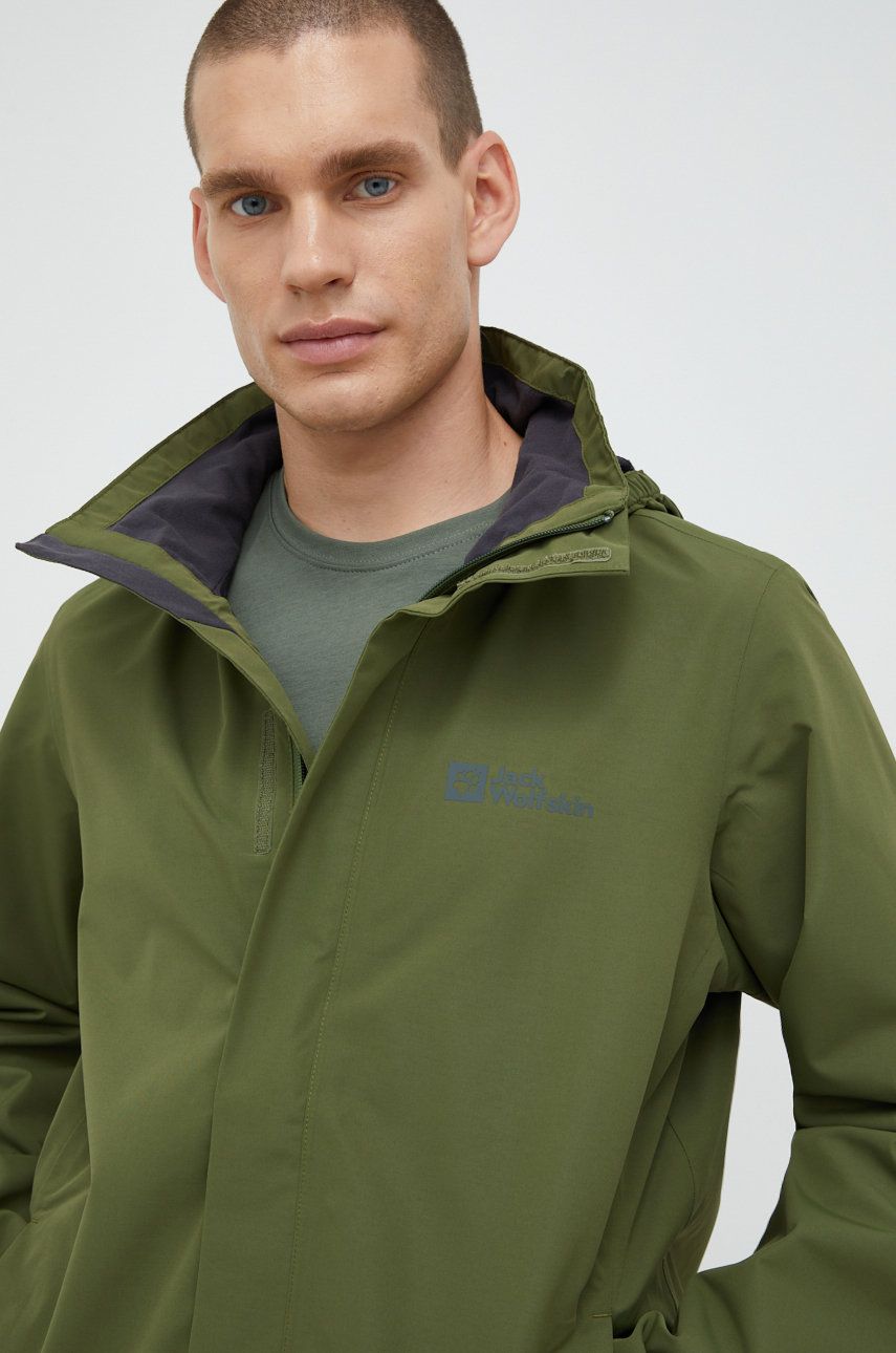 Jack Wolfskin jacheta de exterior Stormy Point culoarea verde answear.ro imagine noua