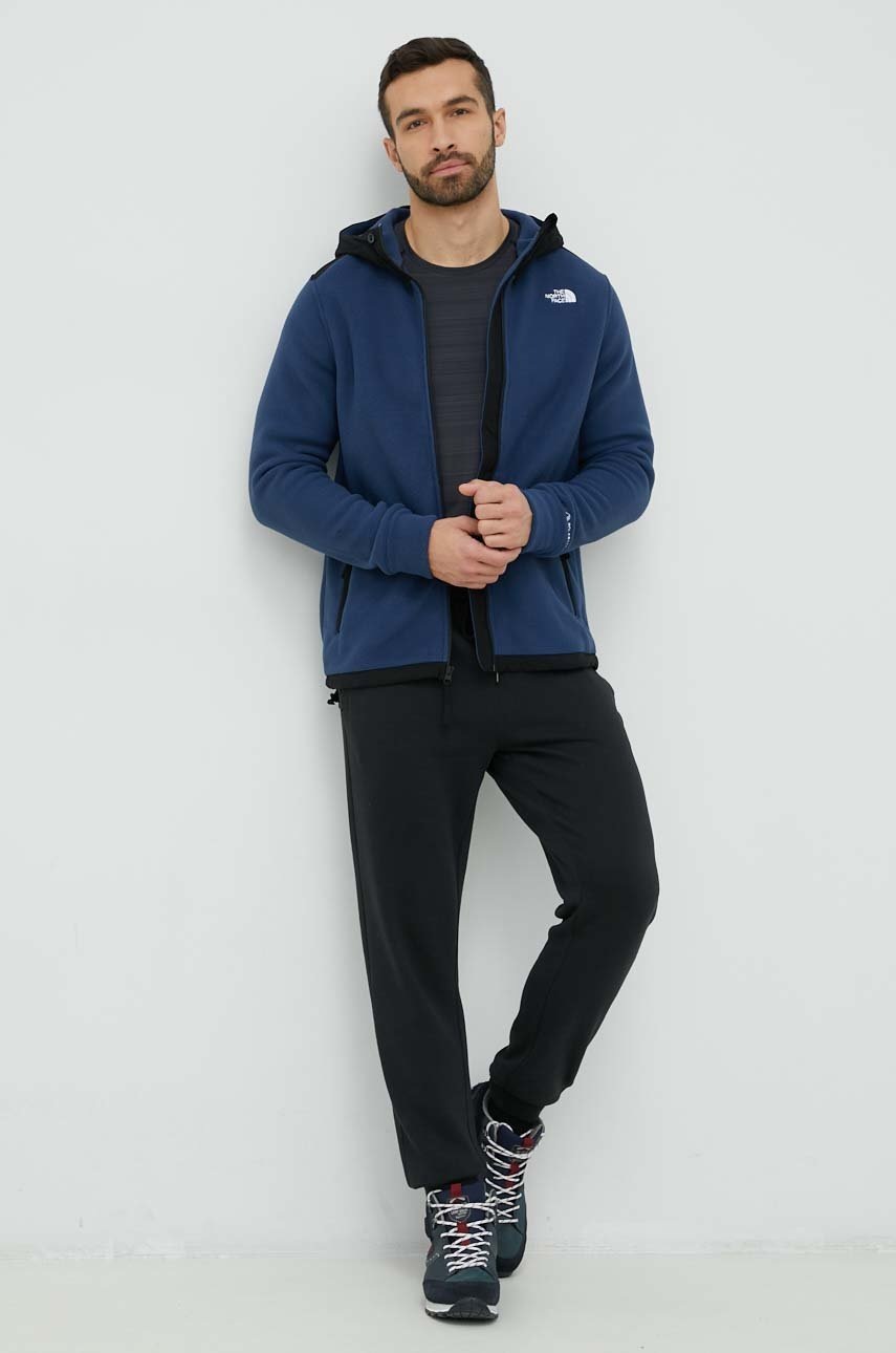 

Спортен суичър The North Face Alpine Polartec 200 с качулка с изчистен дизайн, Син